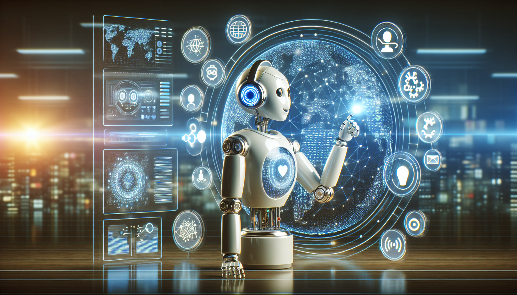 An AI bot depiction assisting with customer service