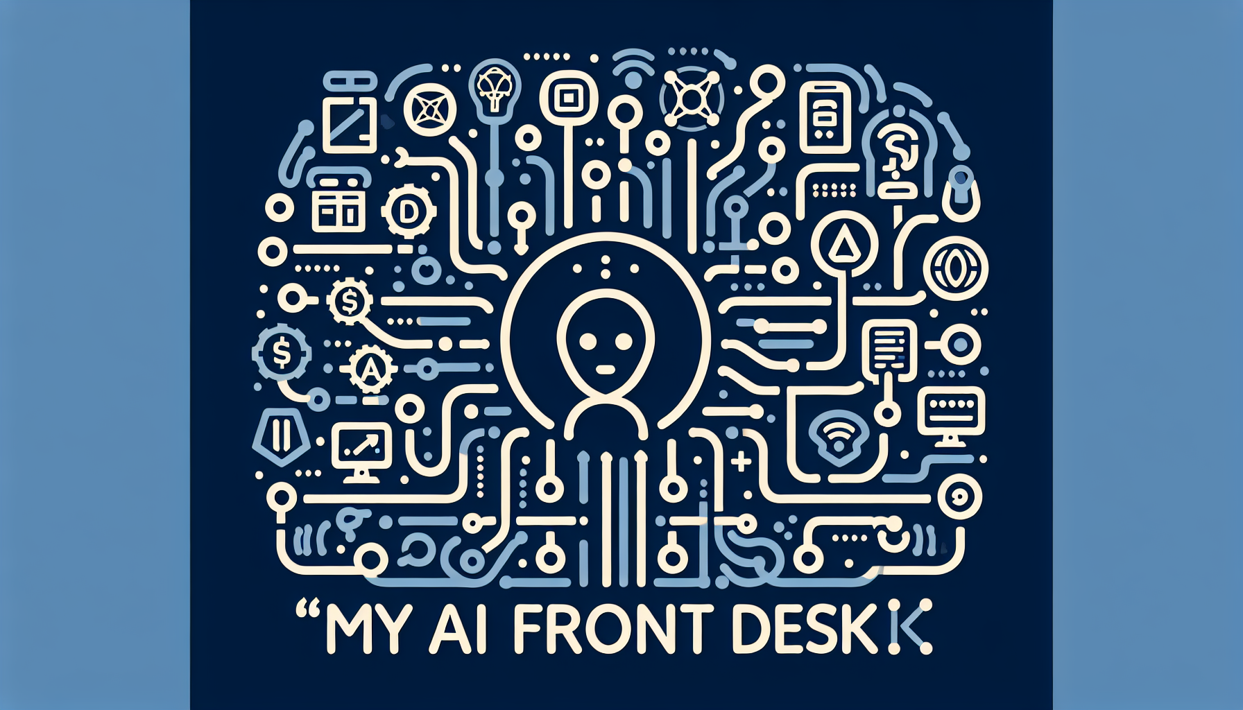 An infographic displaying the integration of My AI Front Desk with various business tools via Zapier