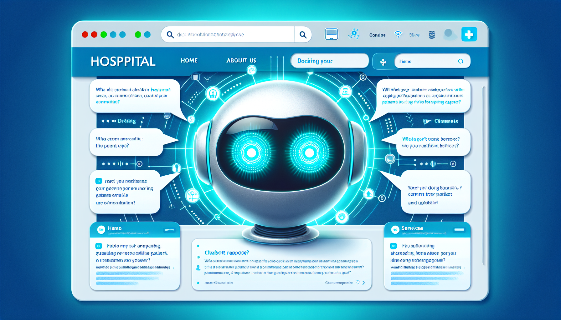 An AI chatbot on a hospital website, responding to patient queries