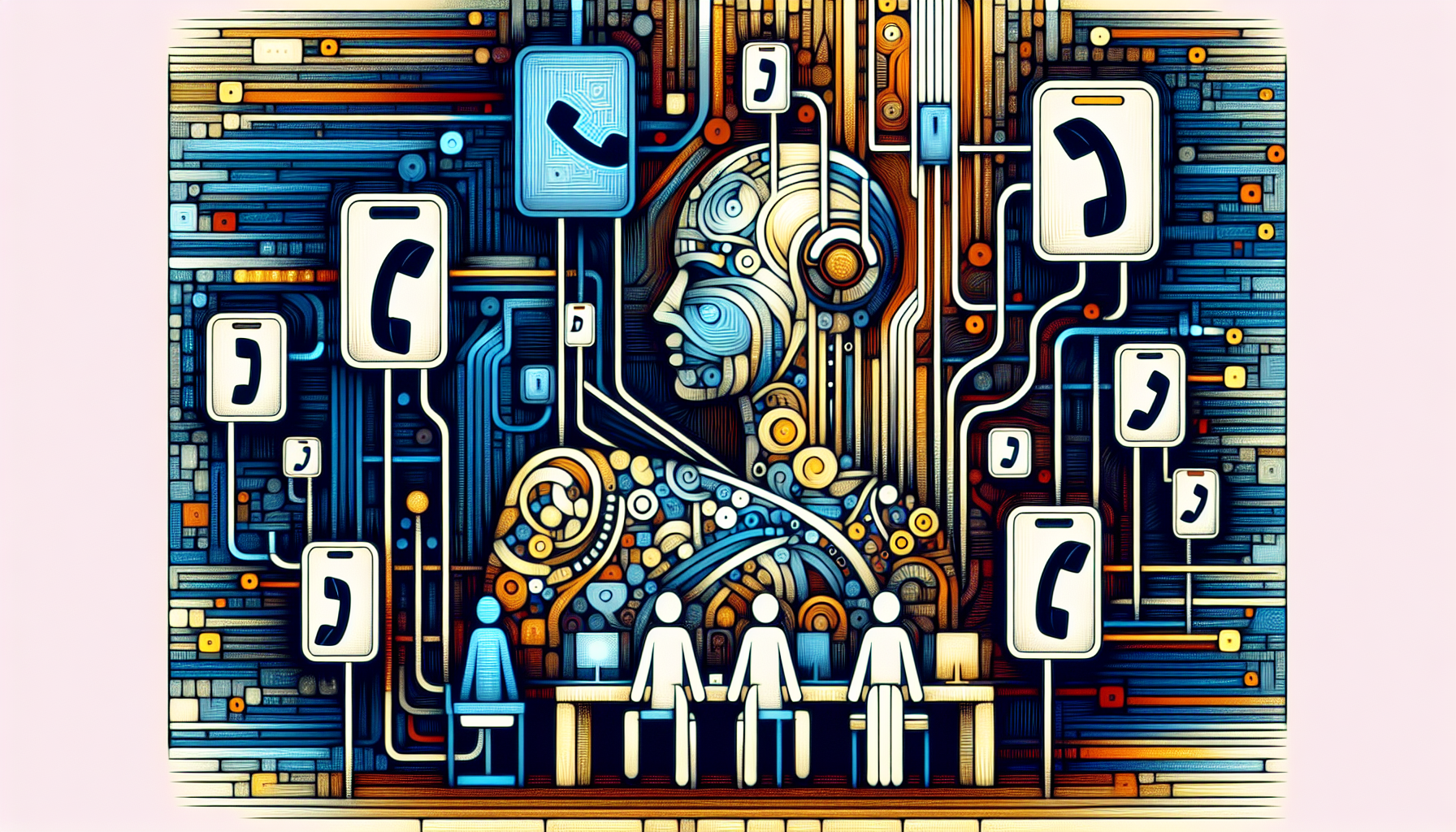A visual representation of multiple calls being handled at the same time by the AI Phone Receptionist