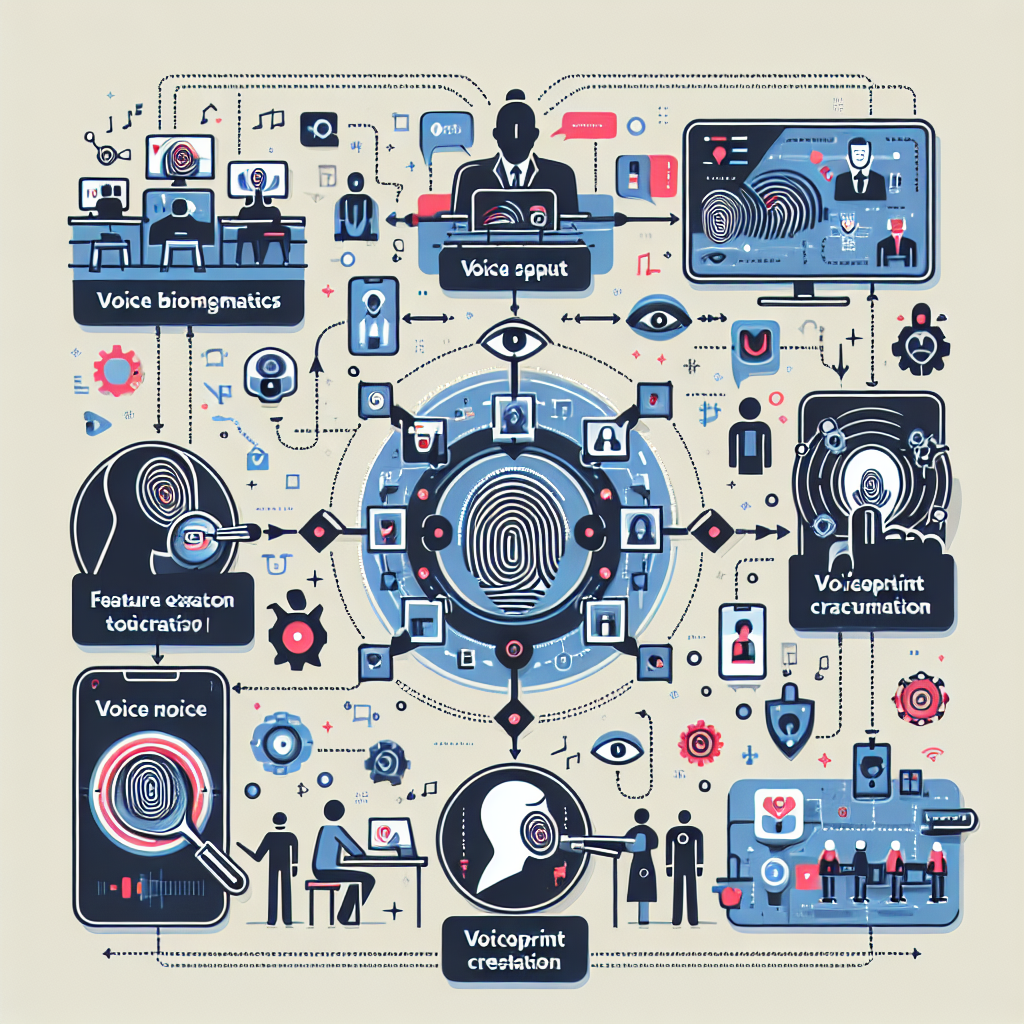 An infographic showcasing how voice biometrics technology works