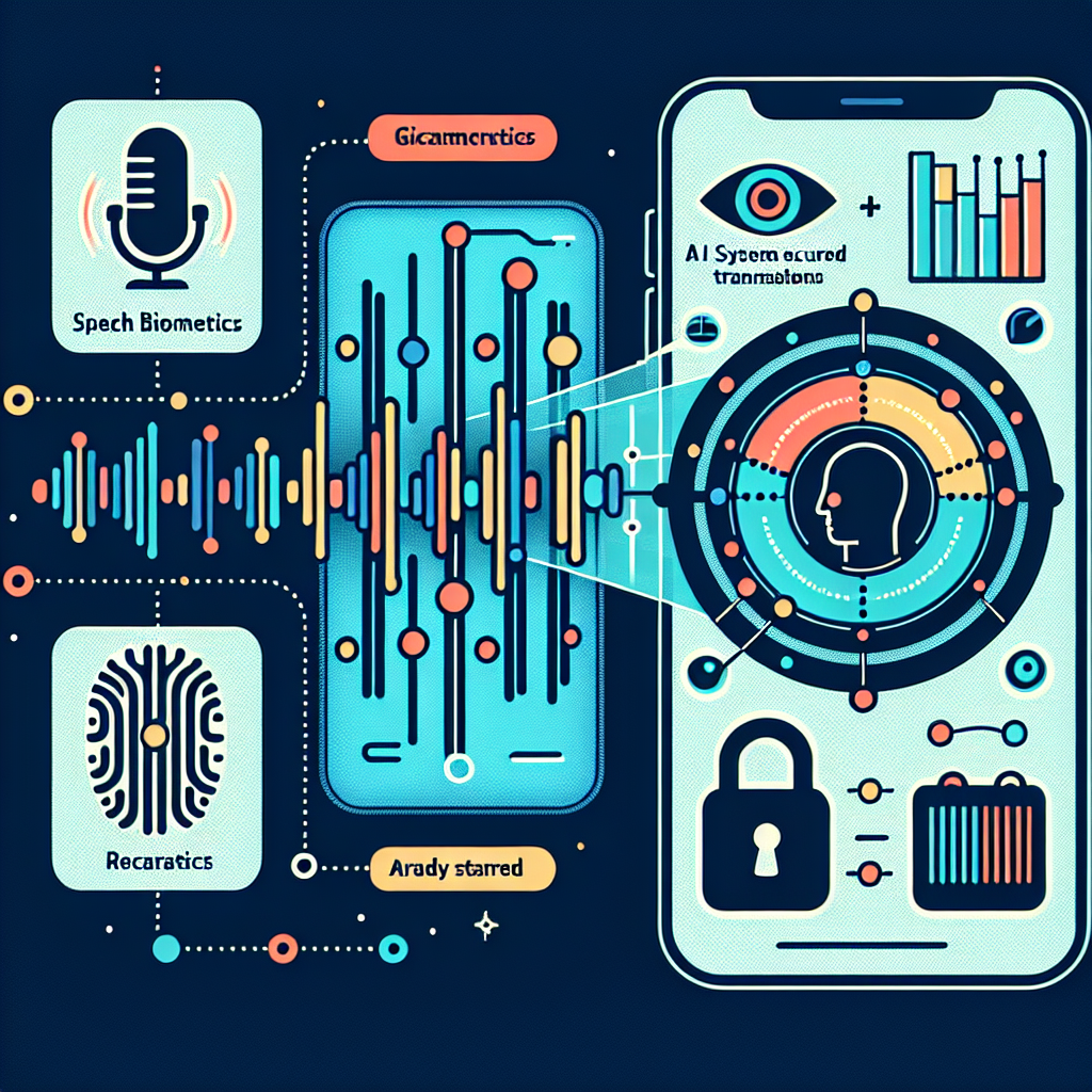 A graphic illustrating how voice biometrics and AI work together to secure phone transactions