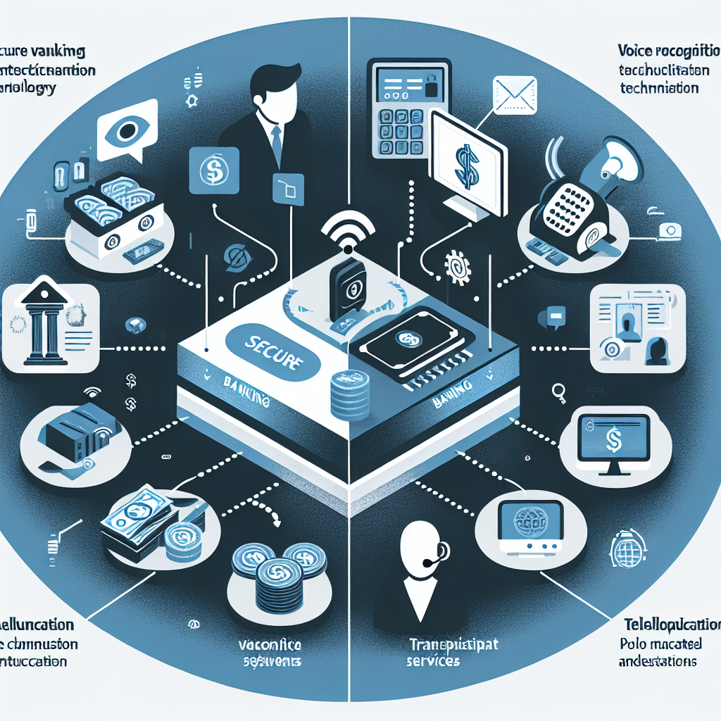 An infographic showing voice recognition technology in banking and telecommunication