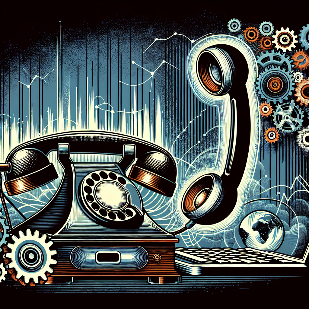 Illustration of an automated phone receptionist system in use