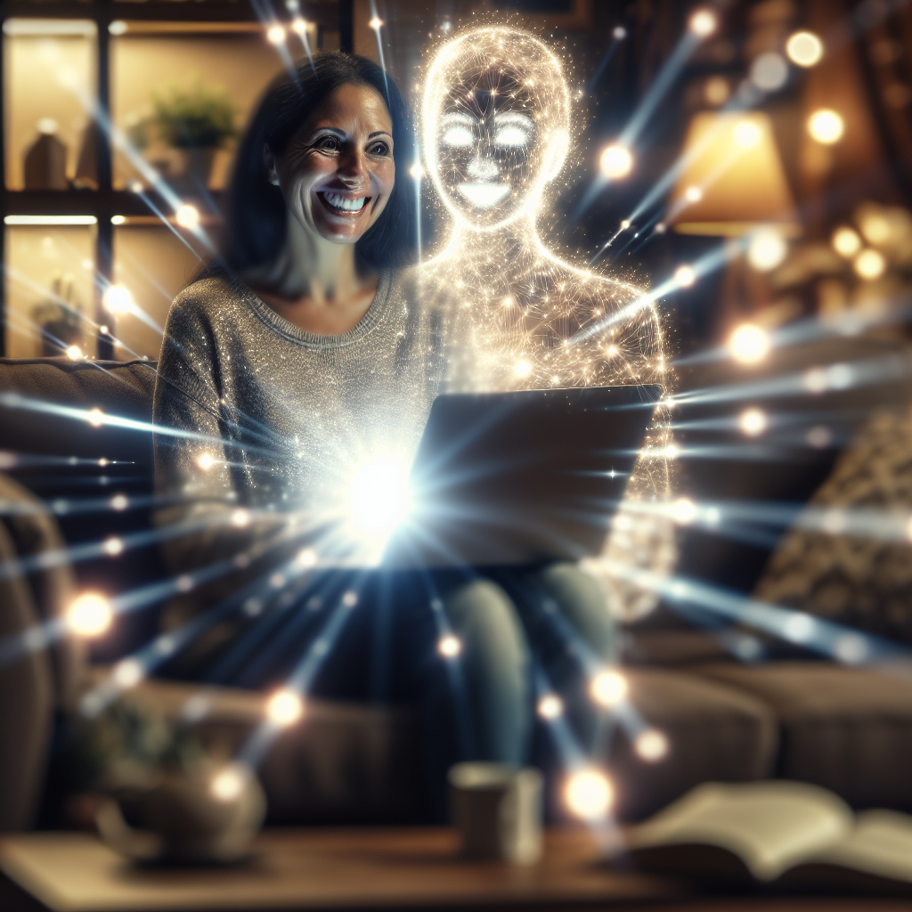 A customer interacting with a virtual receptionist interface, showcasing the ease of communication.