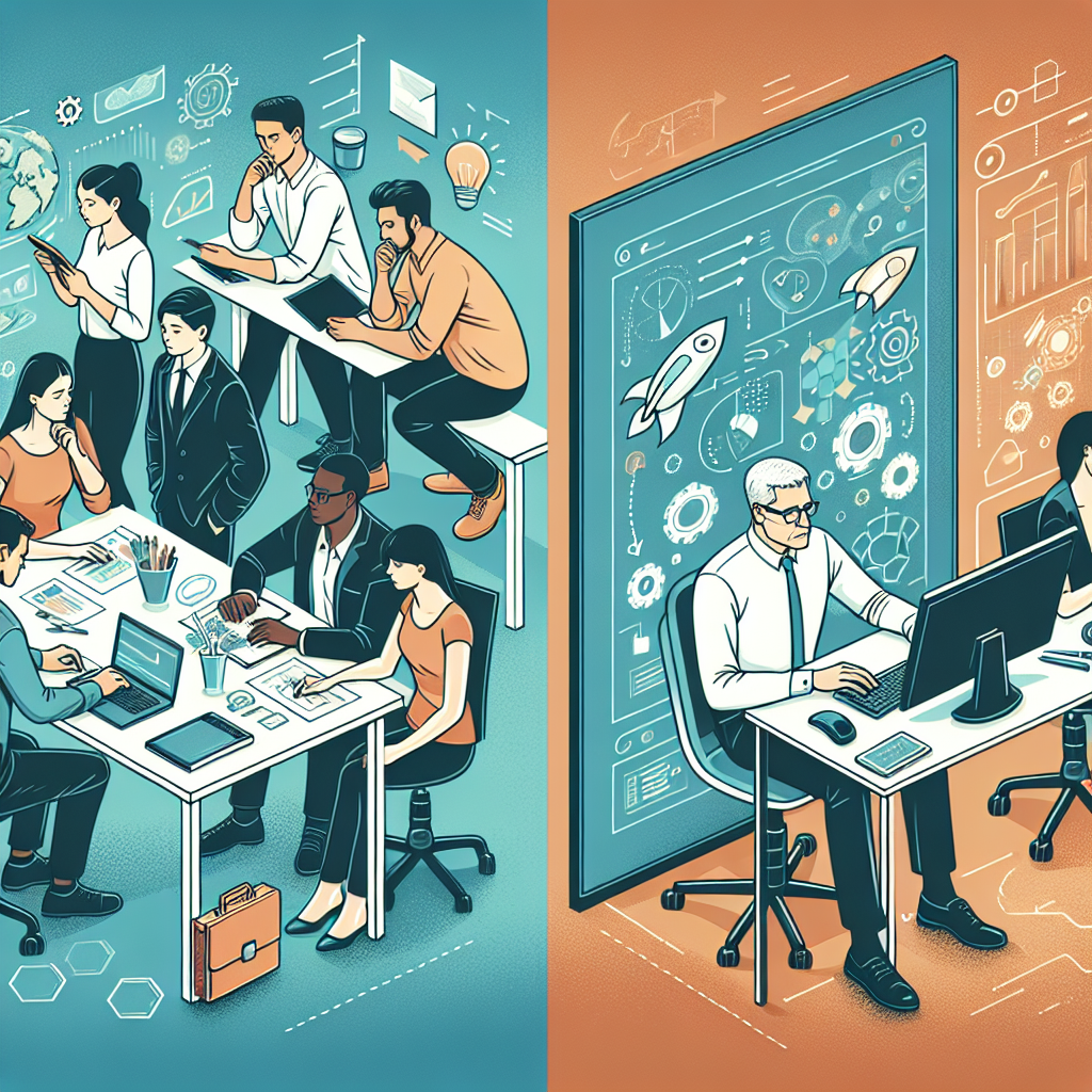 A split graphic showing two images: one represents a workplace intensely involved in their work, and the other portrays an individual observing a game-like dashboard on their computer screen, reflecting the concept of gamification.