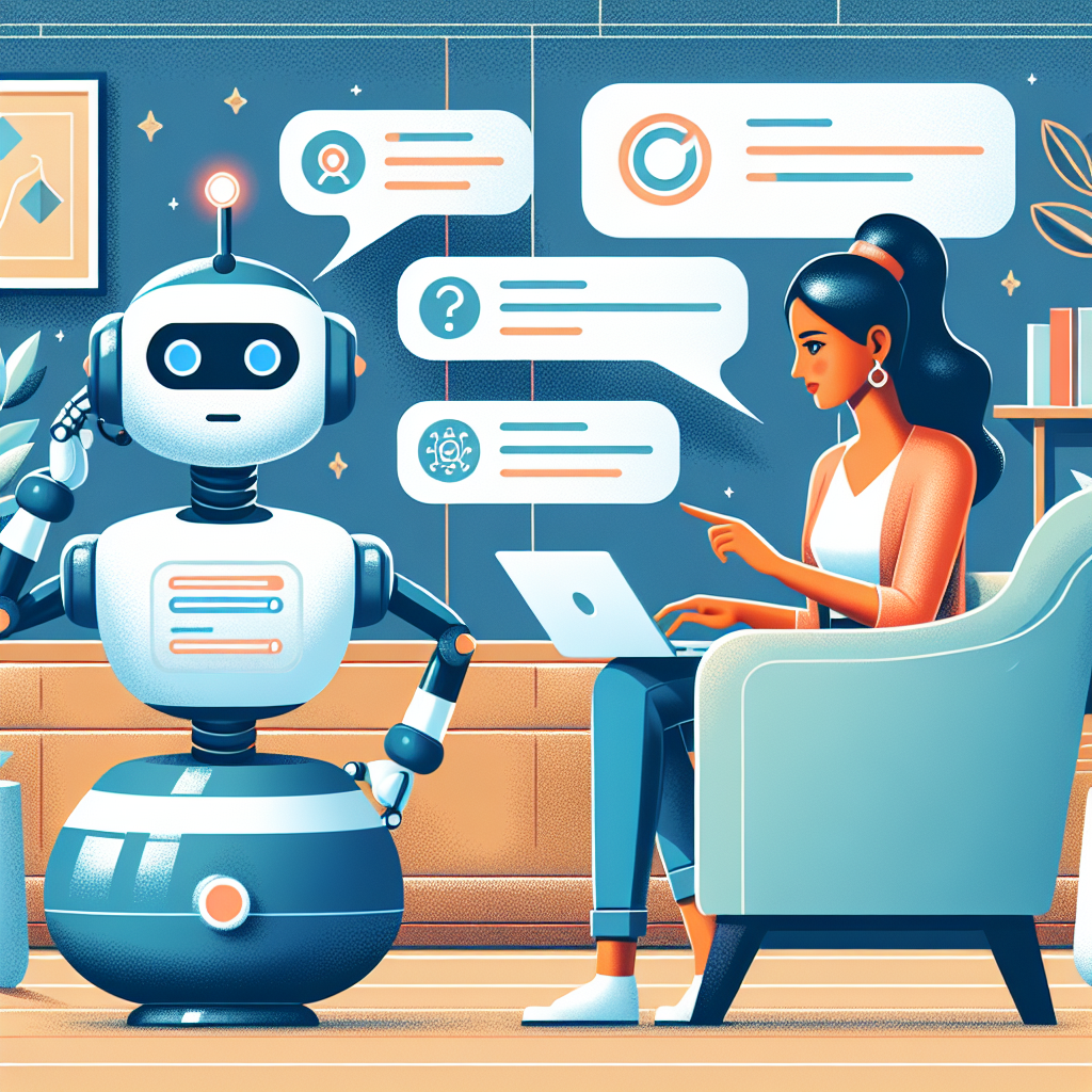 A graphic showing an AI chatbot interacting with a customer.