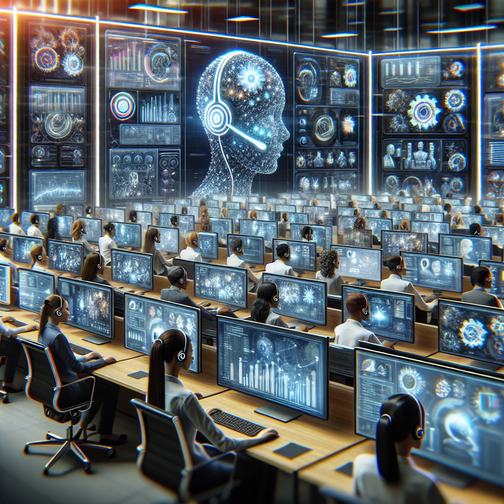 An image depicting AI integrated system in a call center