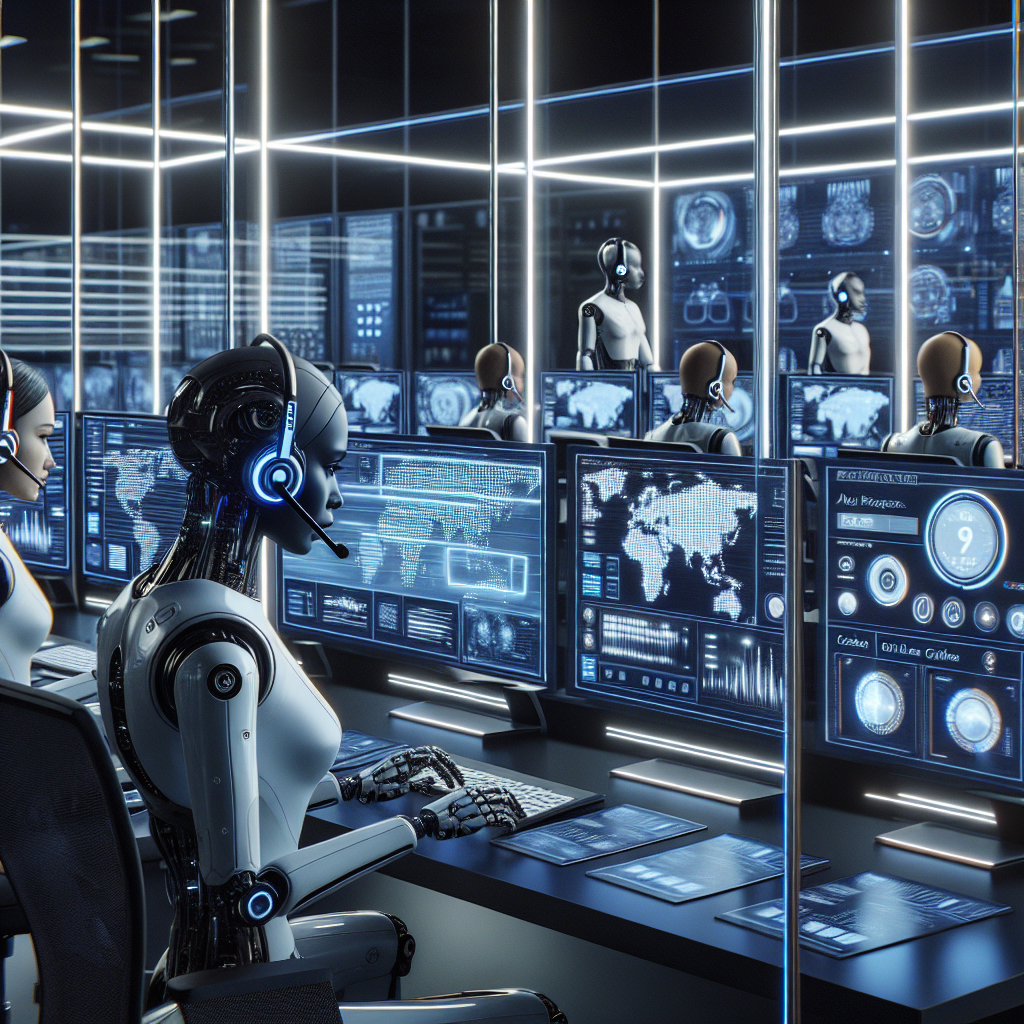 An image showing AI in a call center