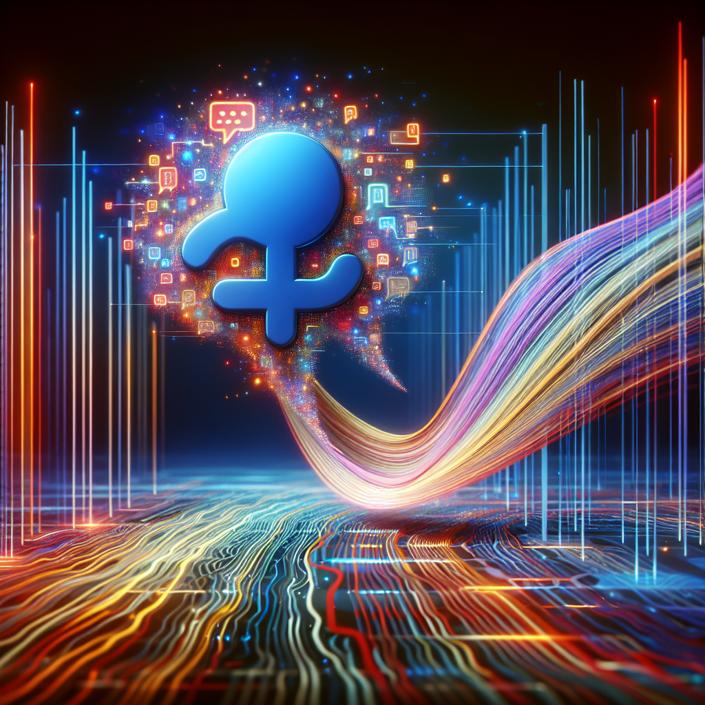 An abstract image showing a speech bubble symbol being converted into lines of text, representing AI transcript services.