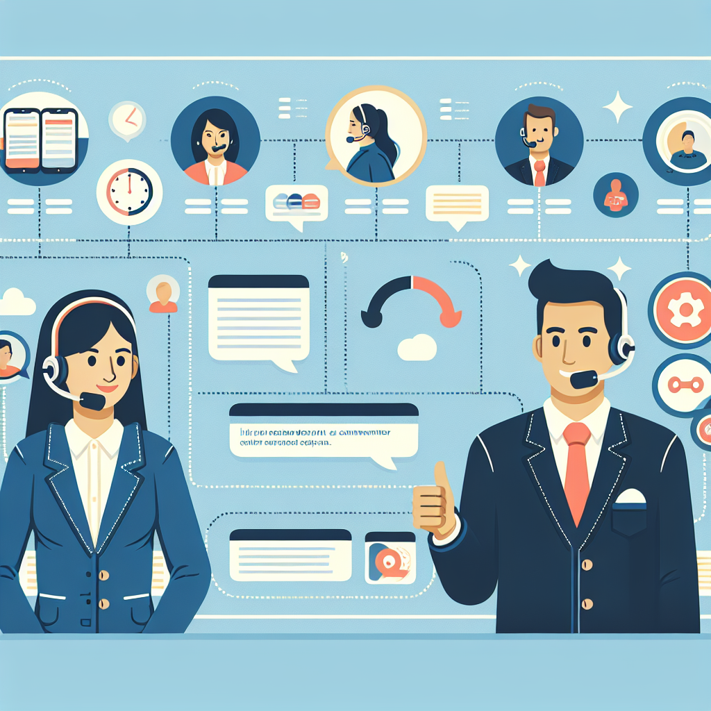 An infographic showing a customer service representative conversing with a customer