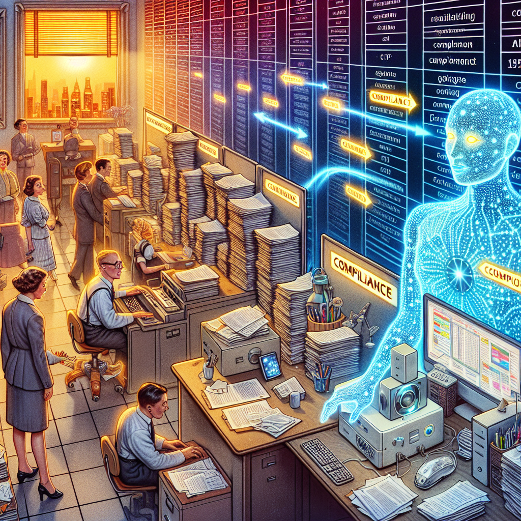 An image depicting the transformation brought by AI into compliance monitoring