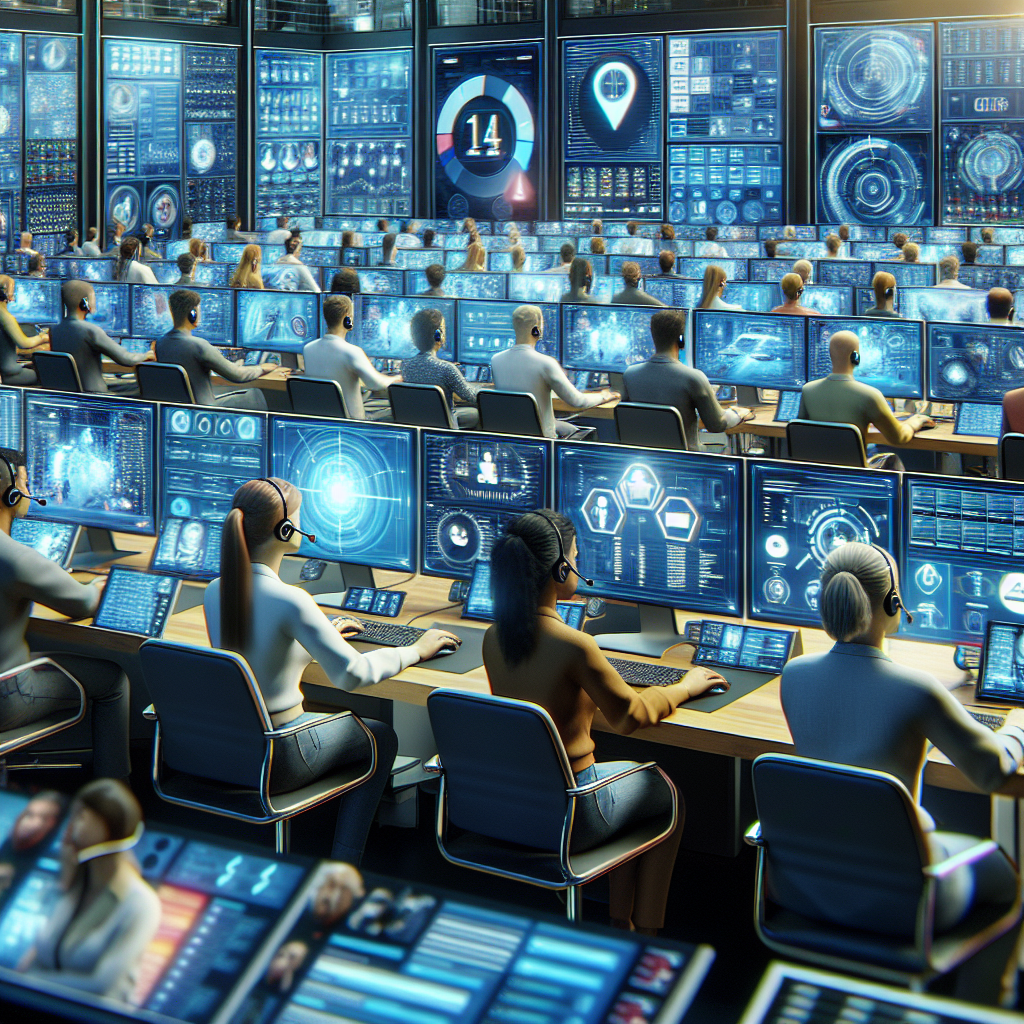 An emergency call center with AI technology in action
