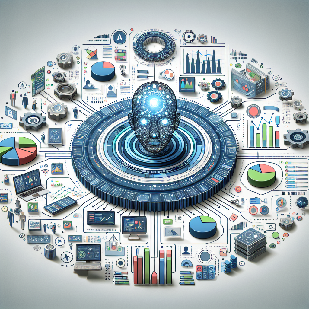 A graphic illustrating AI analyzing various sources of customer data
