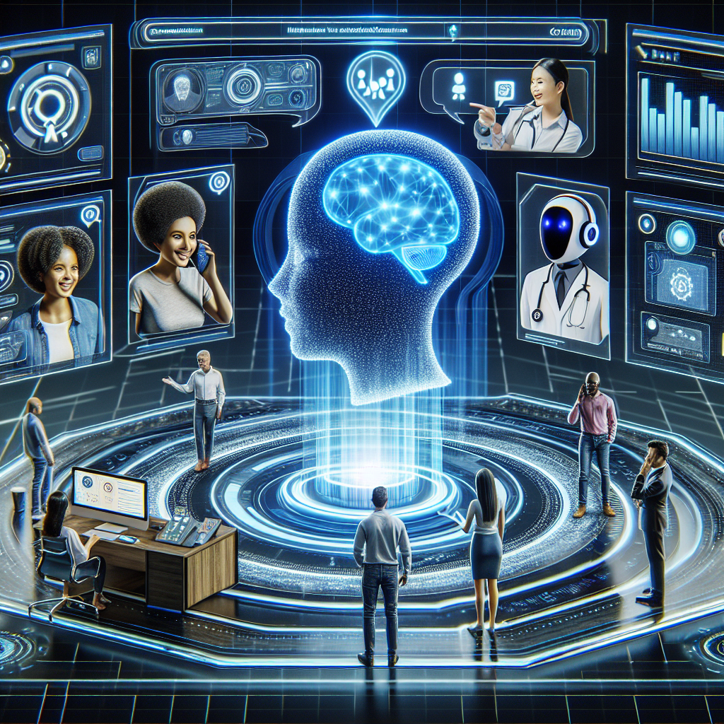 An image illustrating an AI-powered IVR system interacting with customers