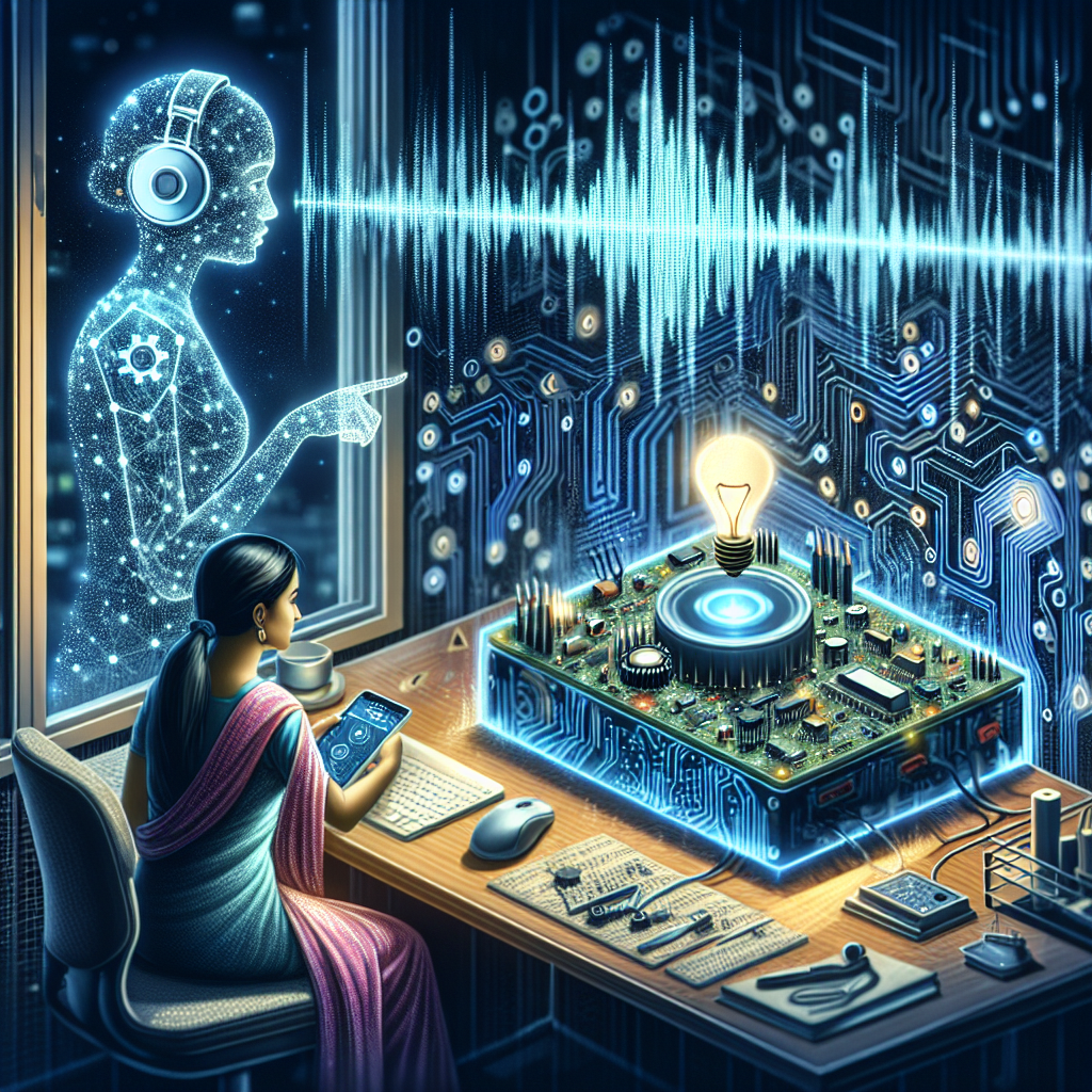 An illustration of AI model assisting in troubleshooting an IoT device over the phone