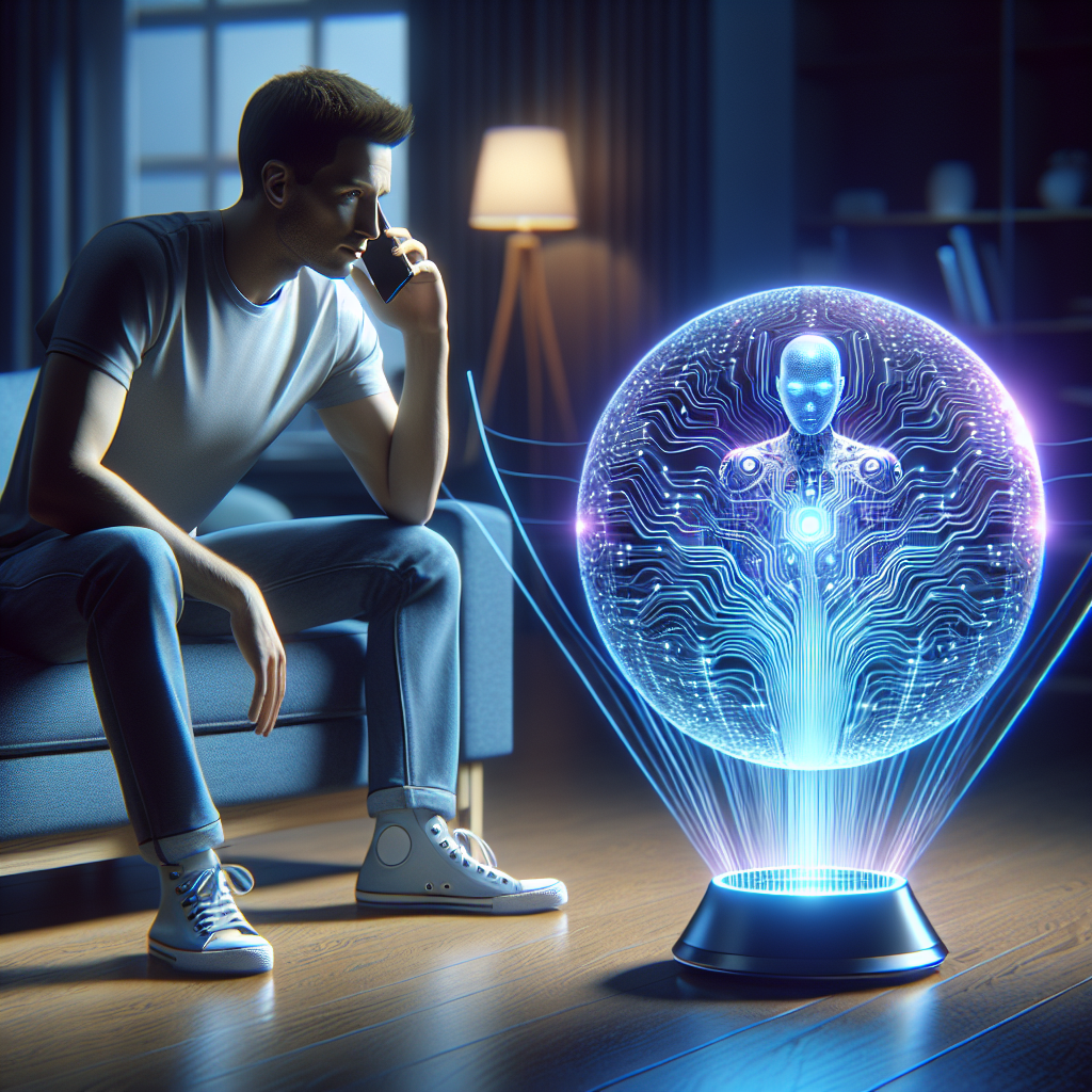 An illustration of Watson Assistant communicating with a phone support user
