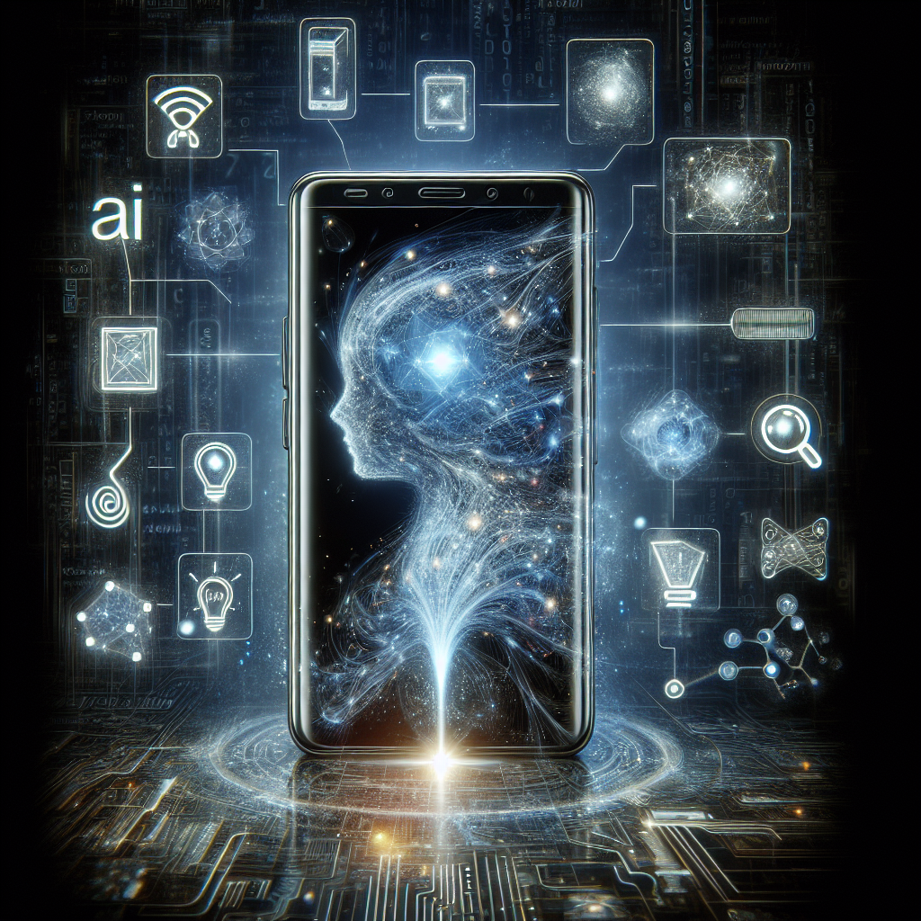 An illustration showing phone systems powered by AI