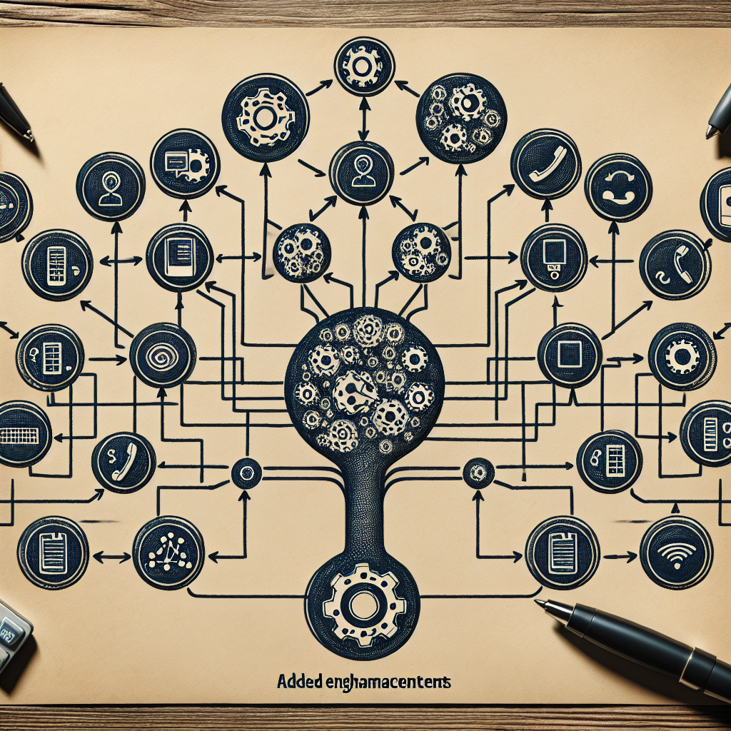 An illustration showing a simple phone tree system diagram optimized with AI.