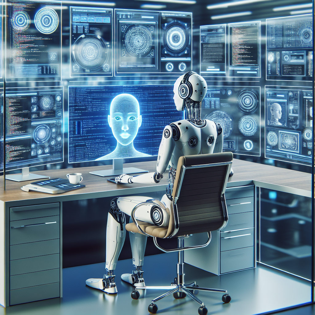 An illustrated representation of AI-assisted Technical support.