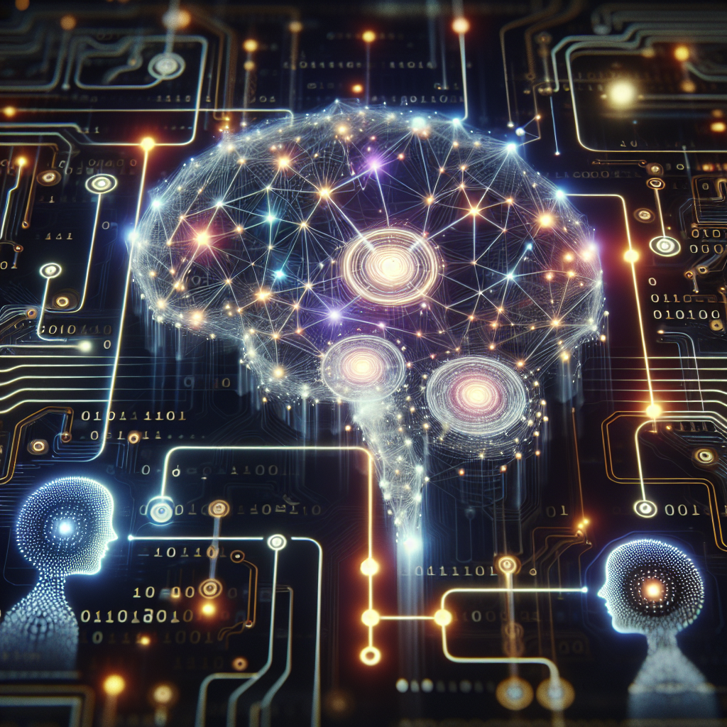 An image showing a graphic representation of AI, implied in a conversation or call.