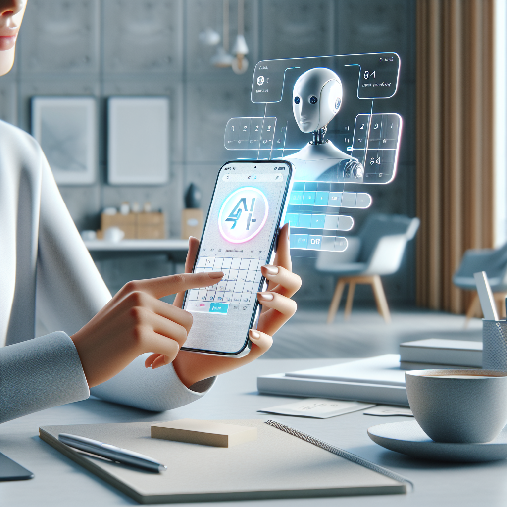An image showcasing an AI being used on a phone to schedule appointments