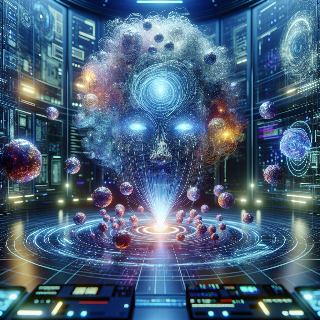 A picture illustrating AI analyzing call data and generating insights from a cluster of data points.