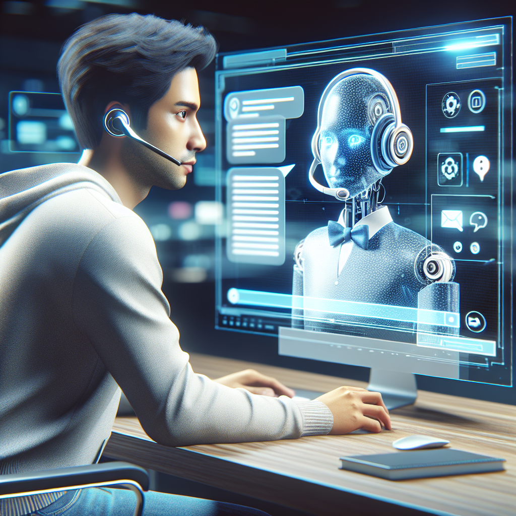 An image showing a virtual simulation of a customer service call with an AI-powered model