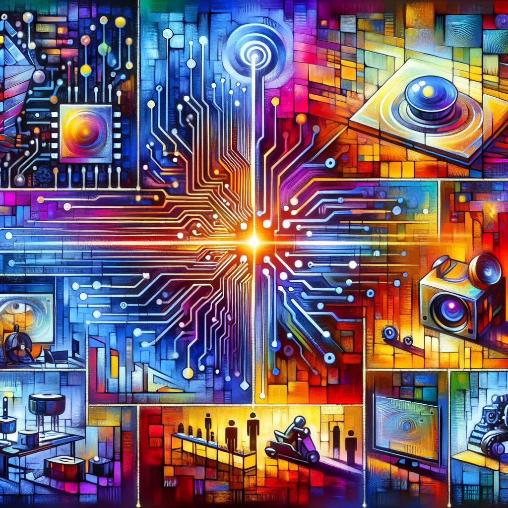 An abstract representation of AI being integrated into an already existing system, with different scales represented