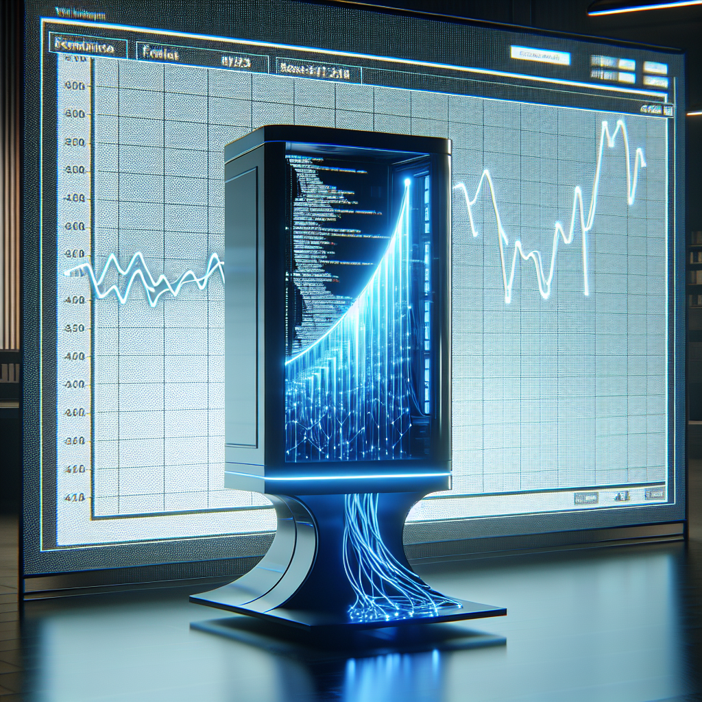 An image depicting a graph of call volume forecast data alongside an AI-powered system