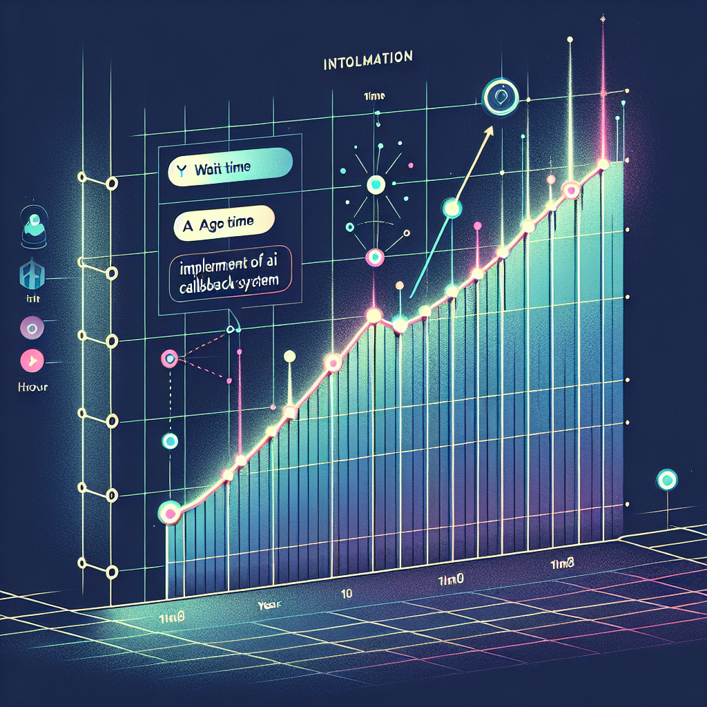 An interactive graph showing a decrease in wait time after the implementation of AI callback system.