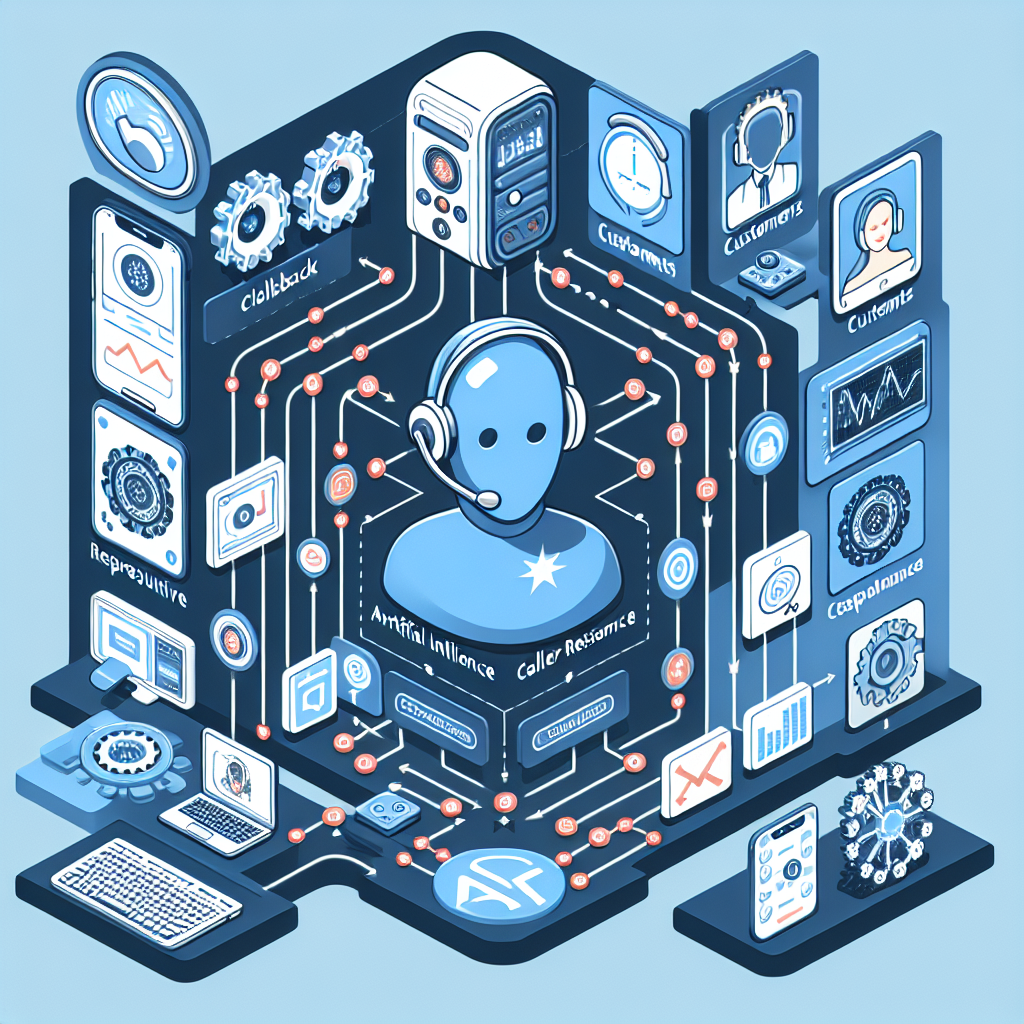 An illustrative diagram showing an AI-powered callback system integrated into a traditional customer service system
