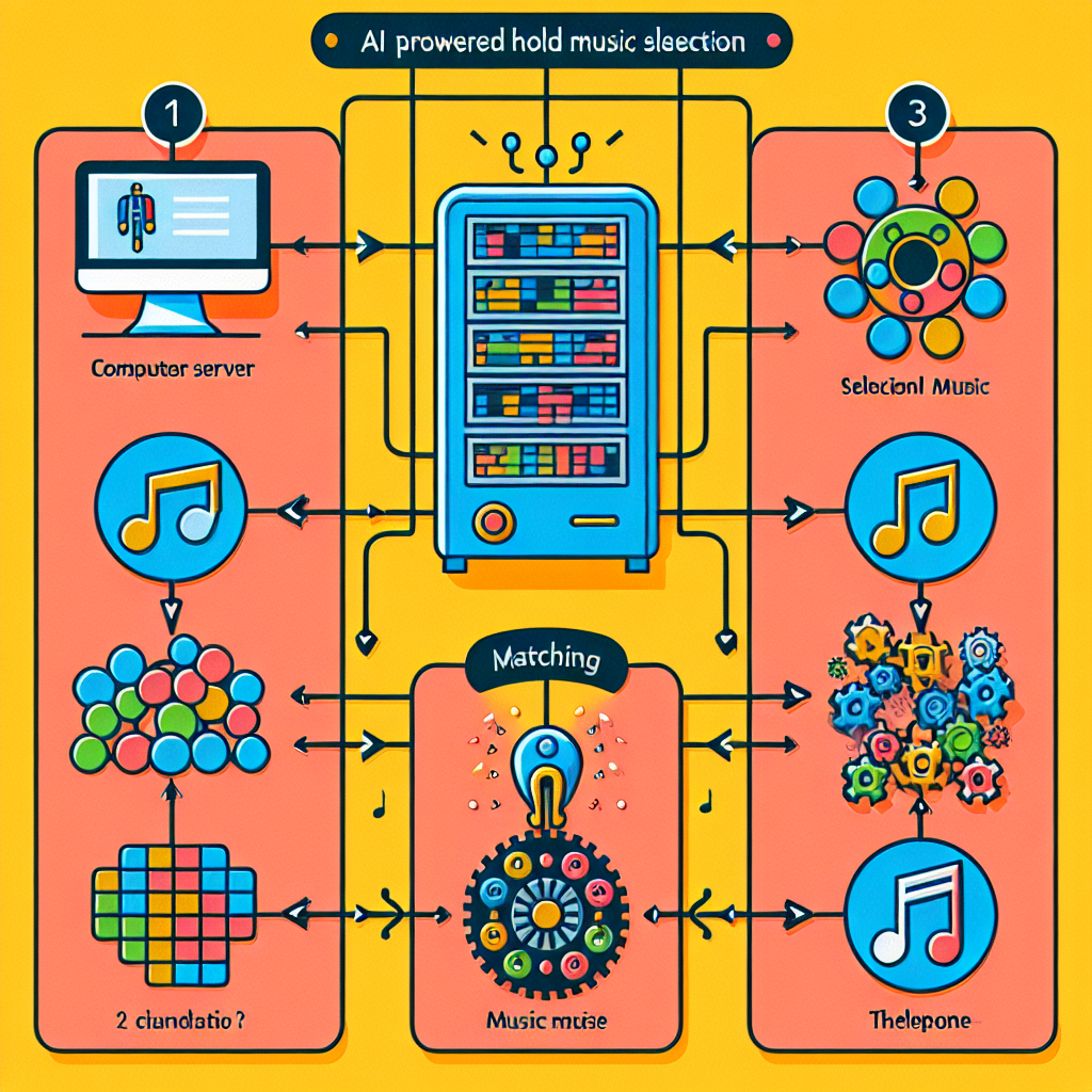 An infographic showing the process of AI-powered hold music selection.