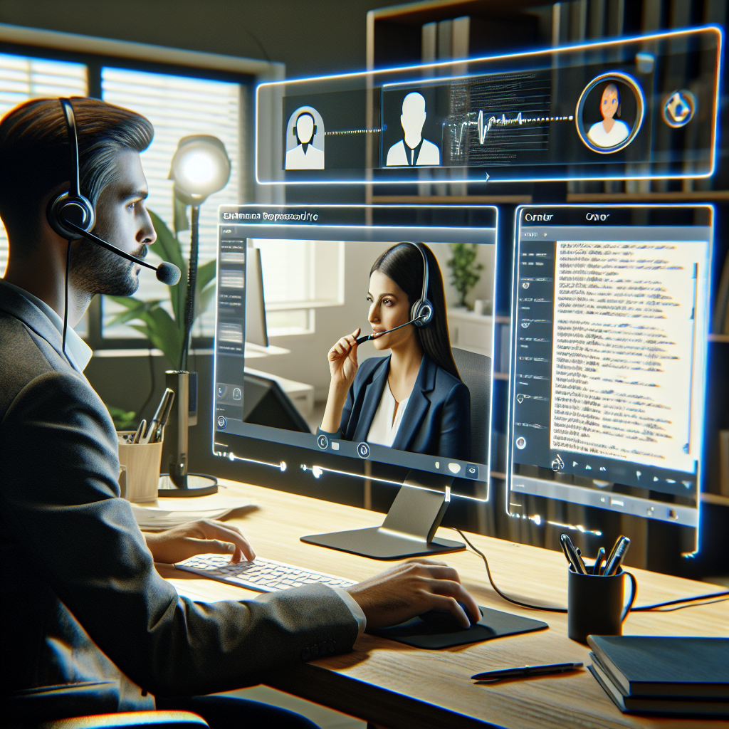 An AI-powered transcription software transcribing a customer service call