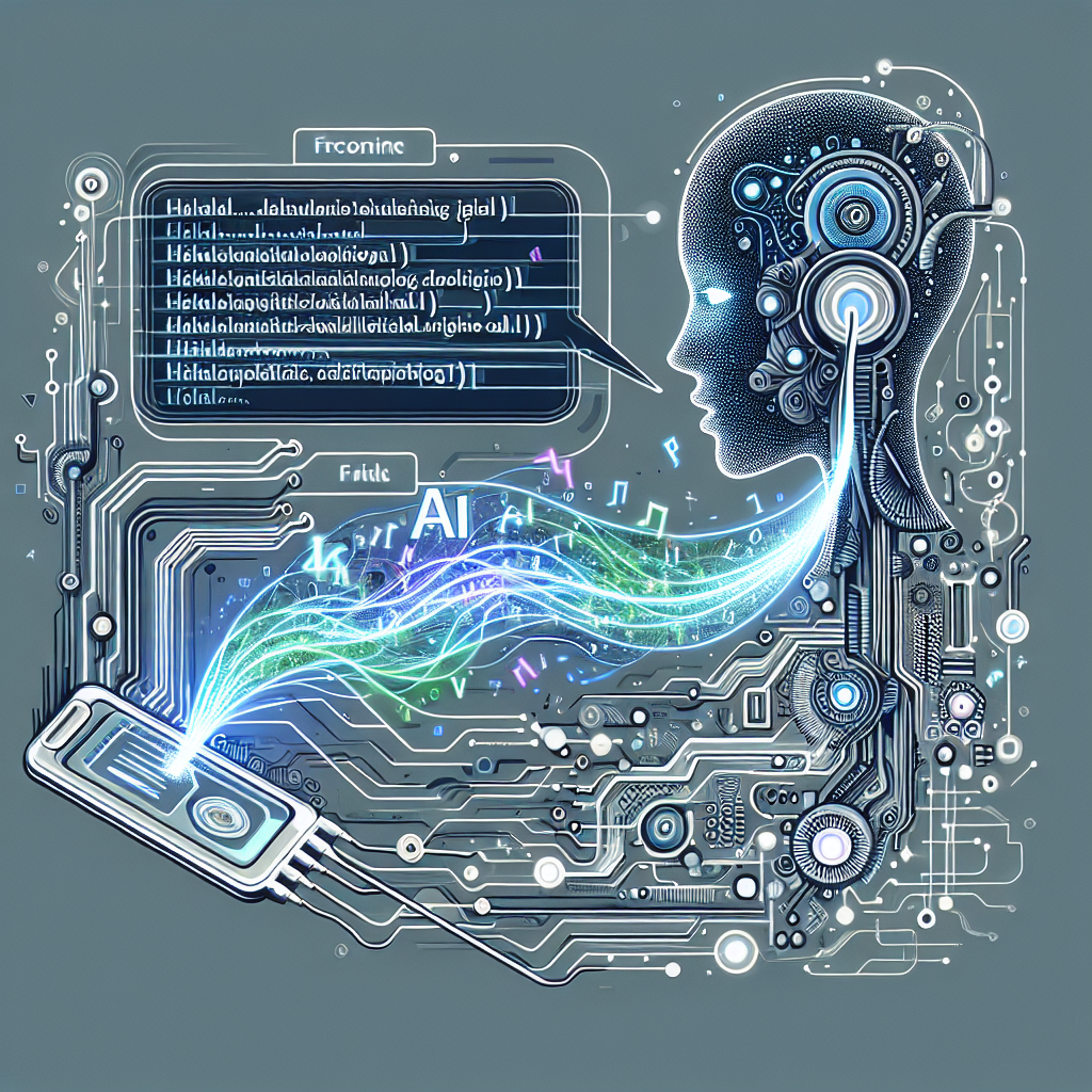 An illustration depicting AI technology transcribing a phone call