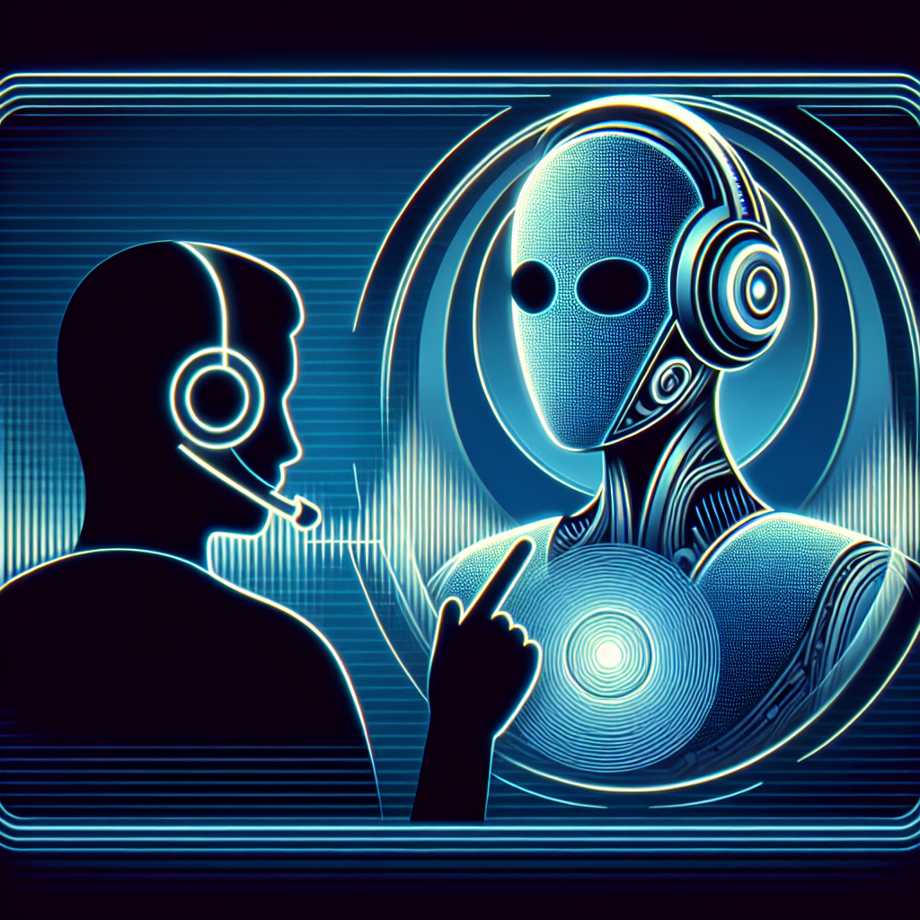 Visual representation of an AI virtual receptionist in action, assisting a customer through a call