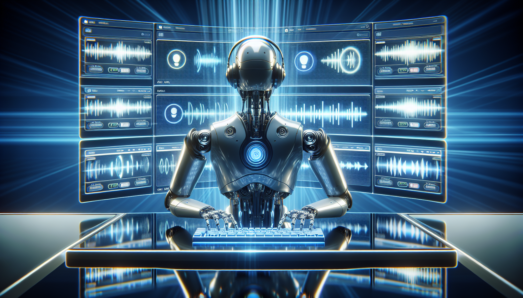 An AI receptionist in action, ideally demonstrating its ability to handle multiple calls at once