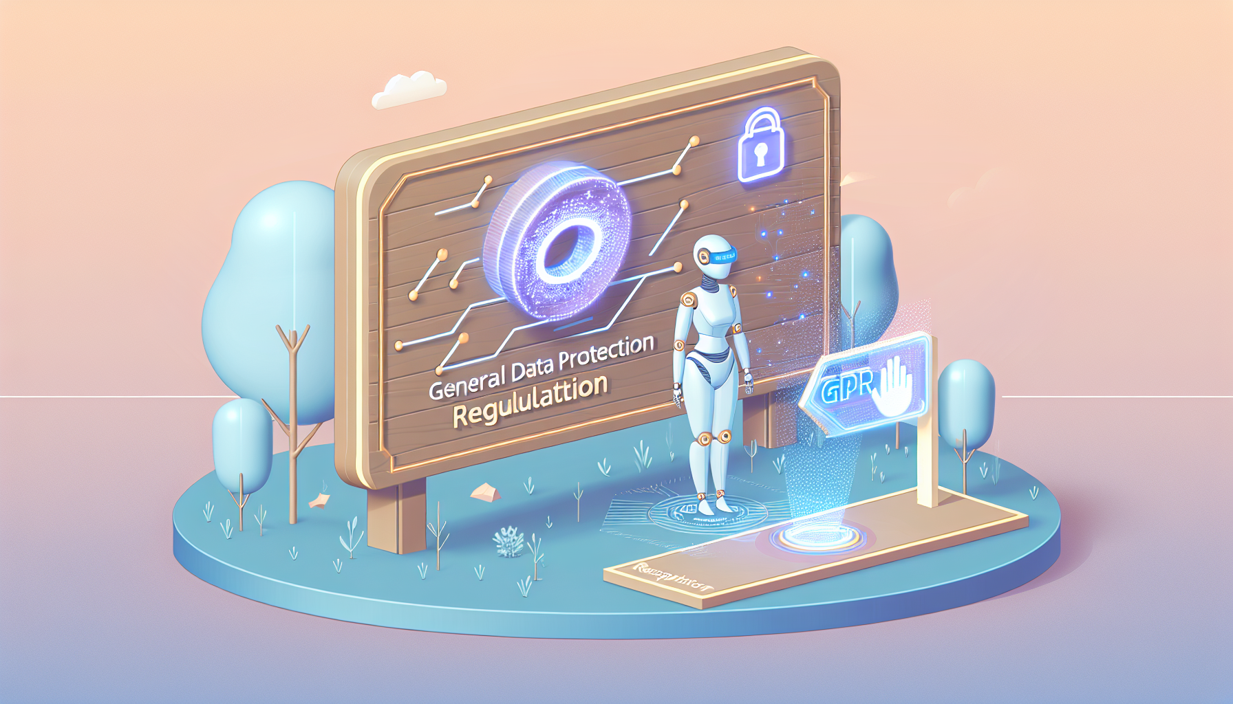 An image showing the logo of GDPR and an AI Receptionist, to represent the interaction between the two.