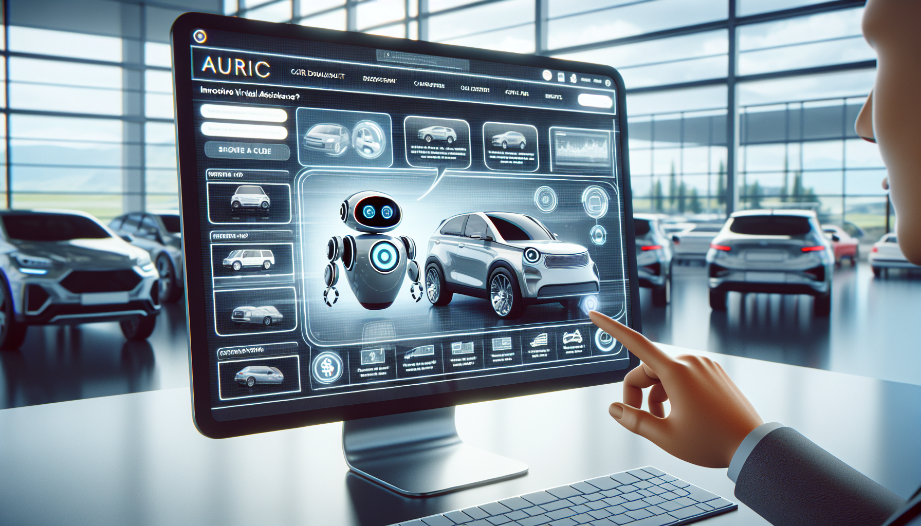 A picture showing a virtual assistant on a car dealership's website