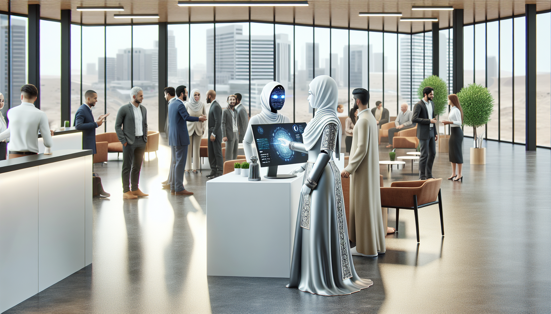 An AI receptionist facilitating post-event engagement