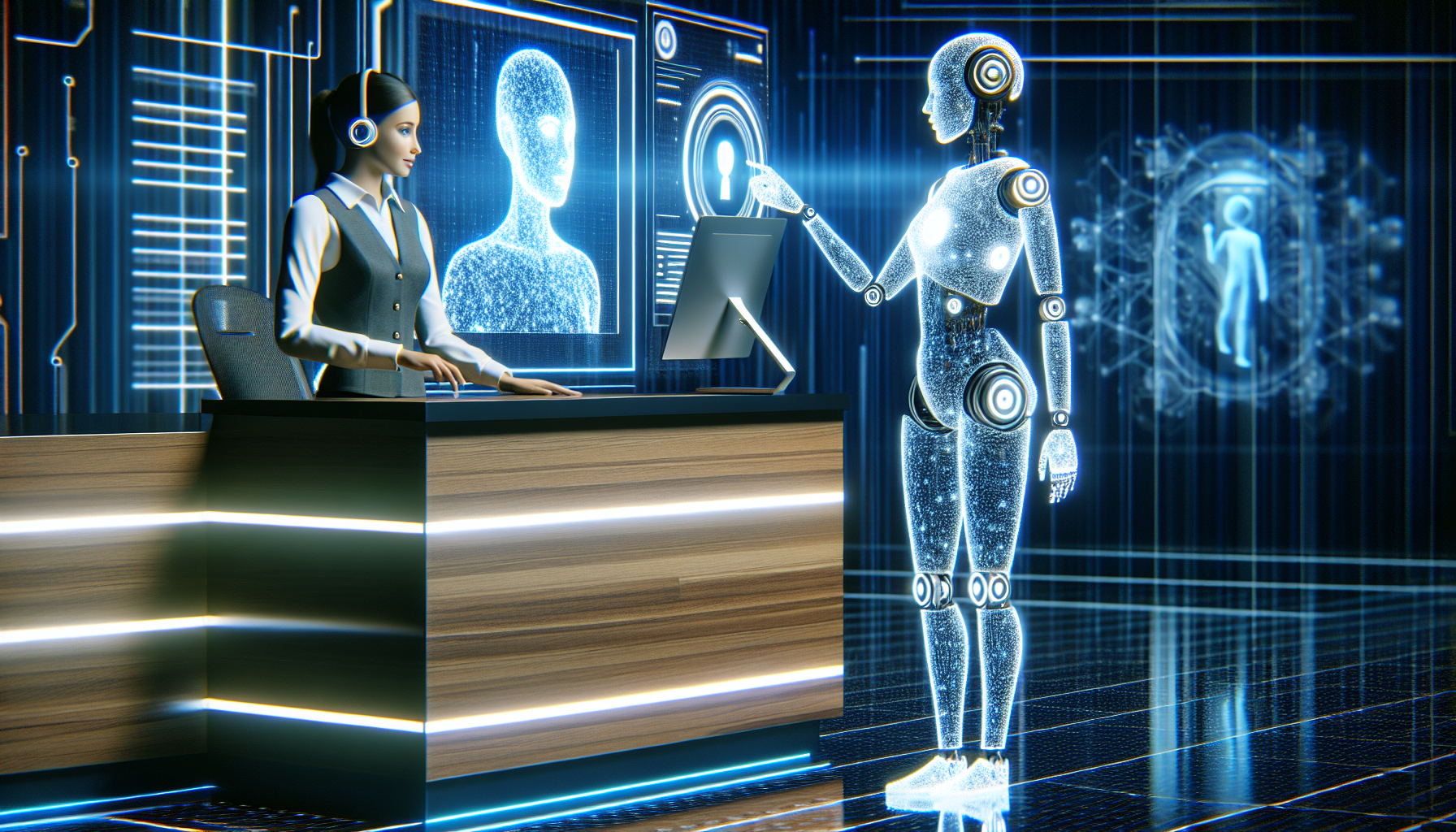 An AI receptionist greeting a virtual attendee