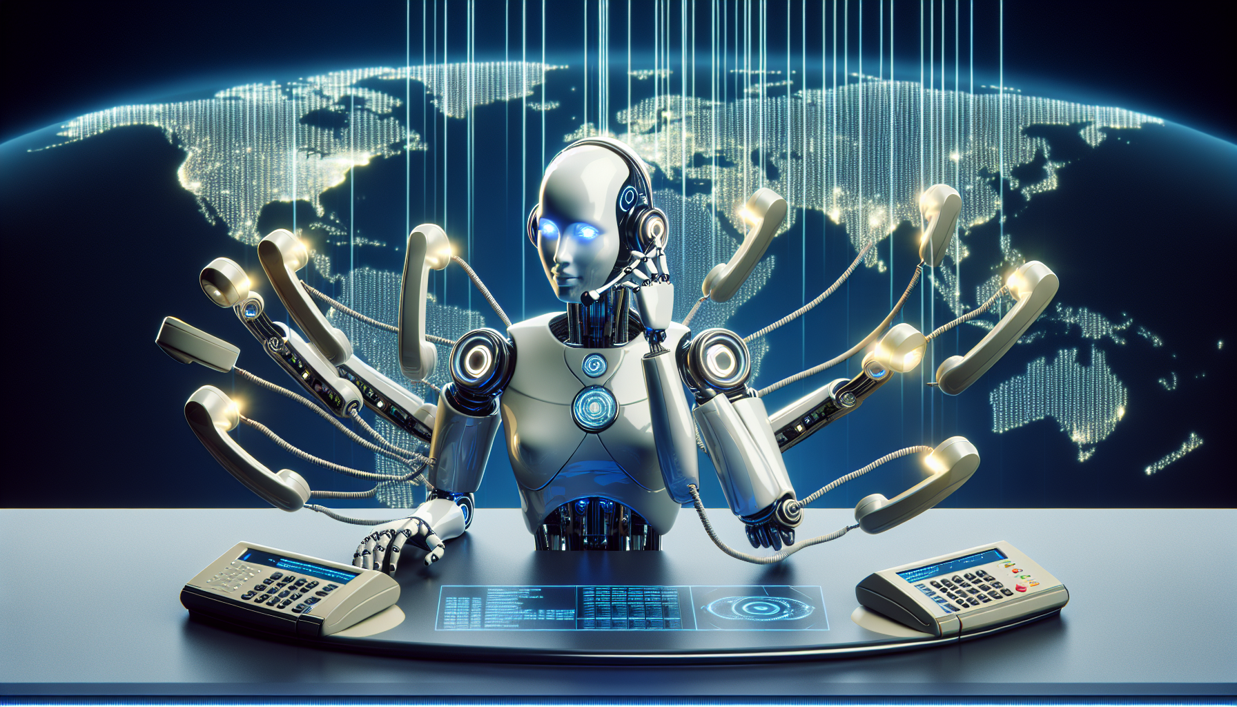 An AI receptionist handling calls efficiently