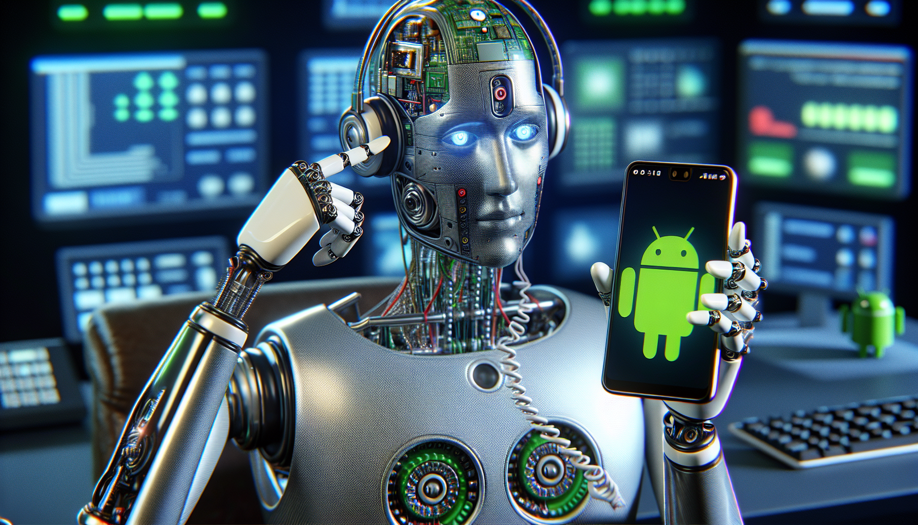 An AI robot answering calls on a forwarded Android phone
