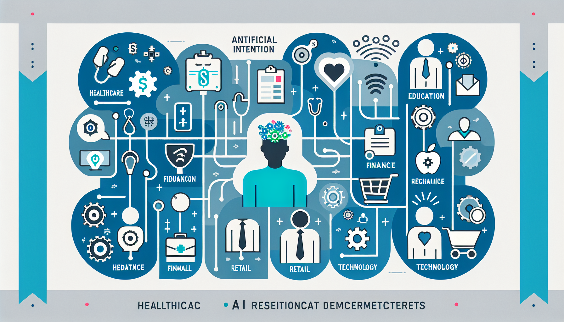 An infographic showing various industries leveraging AI receptionist systems