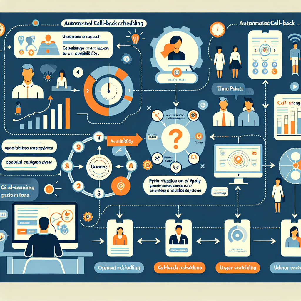 An infographic showing the process of automated call-back scheduling in action