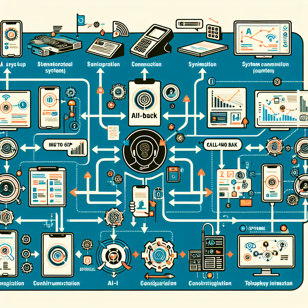 A graphic showing the process of integrating AI call-back tools into an existing telephony system
