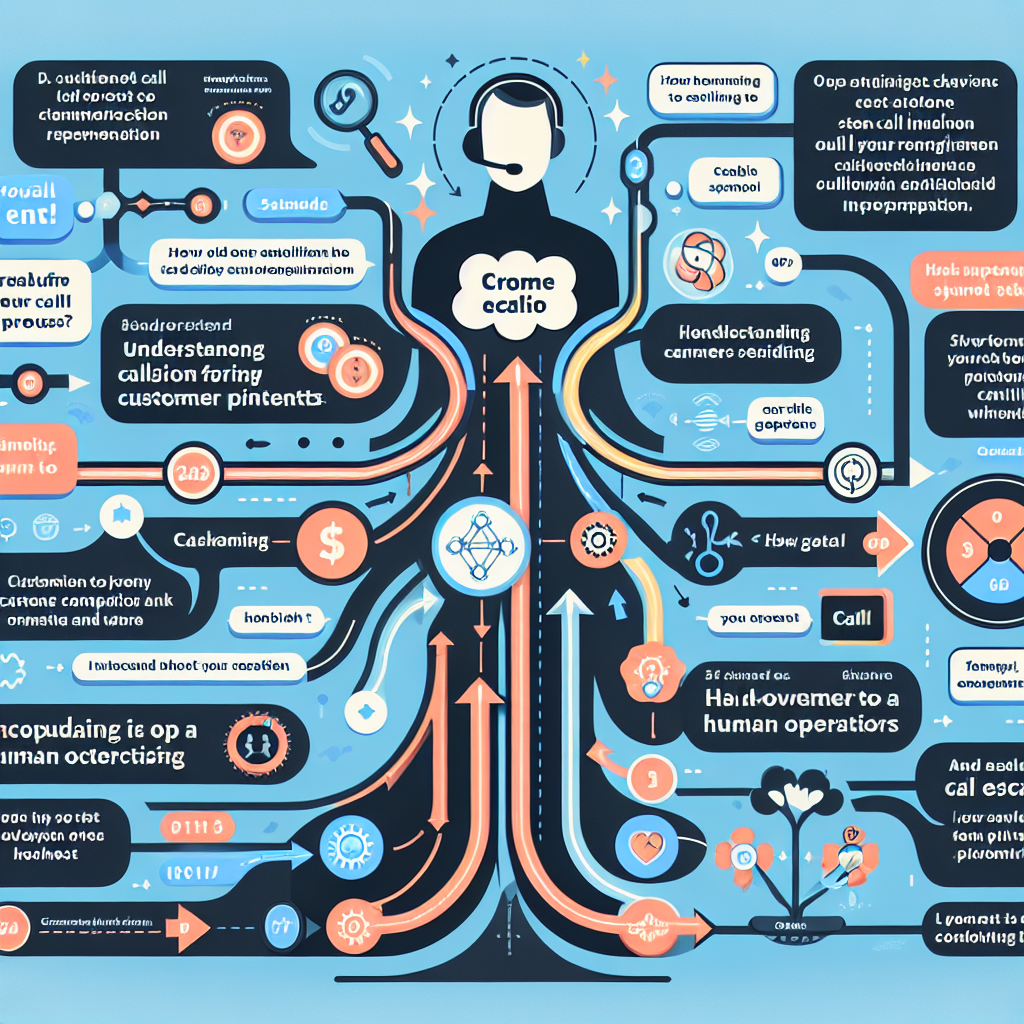 An infographic illustrating the process of automated call escalation and the challenges involved