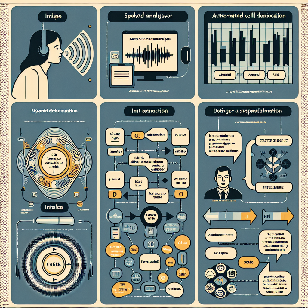 An infographic illustrating the process of automated caller intent detection