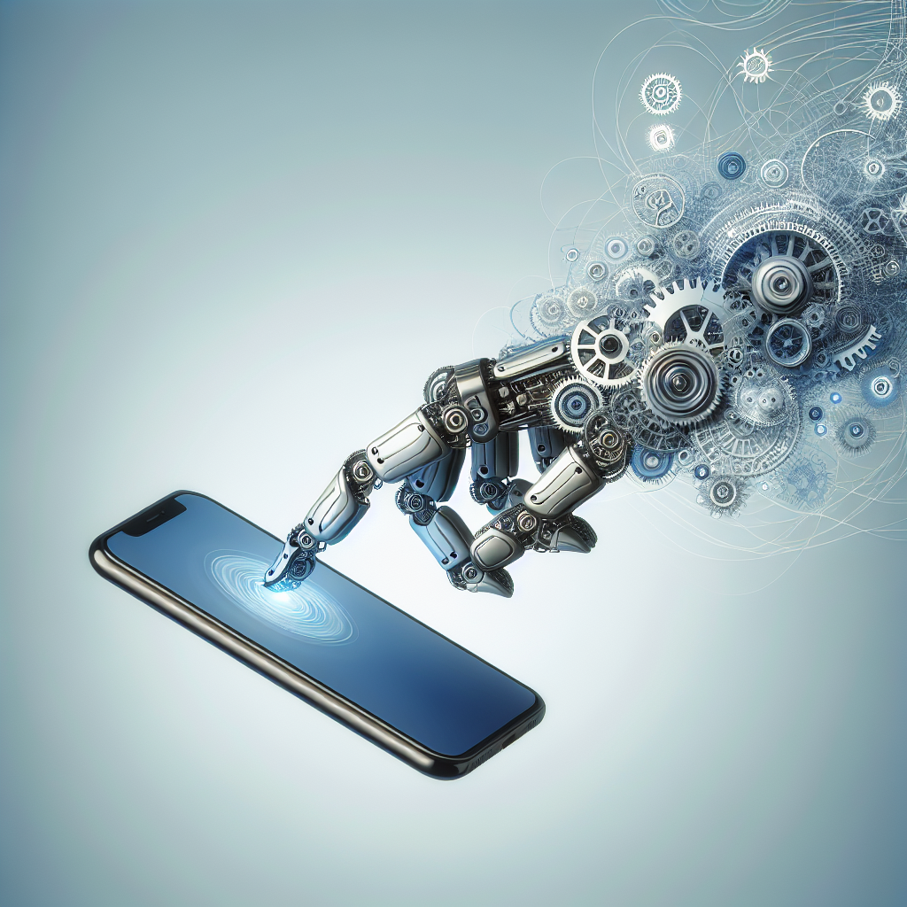 An abstract image of a robotic arm holding a phone, representing automated caller profiling.
