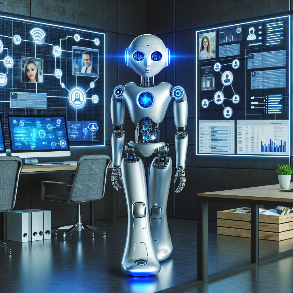 An image depicting an AI robot handling business communications
